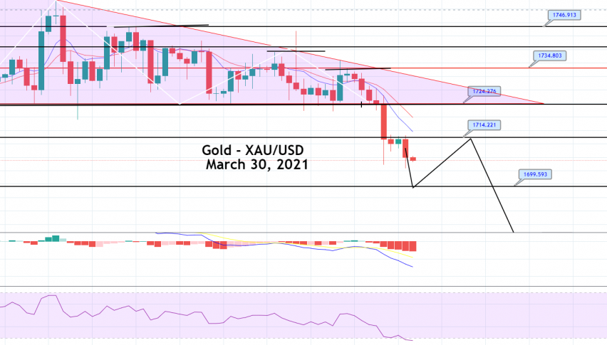 Gold Price Prediction: Descending Triangle Pattern Breakout, Going After $1,699?