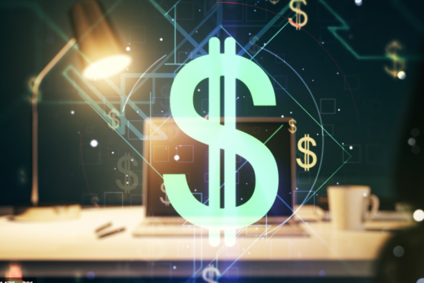 cash sign and technology