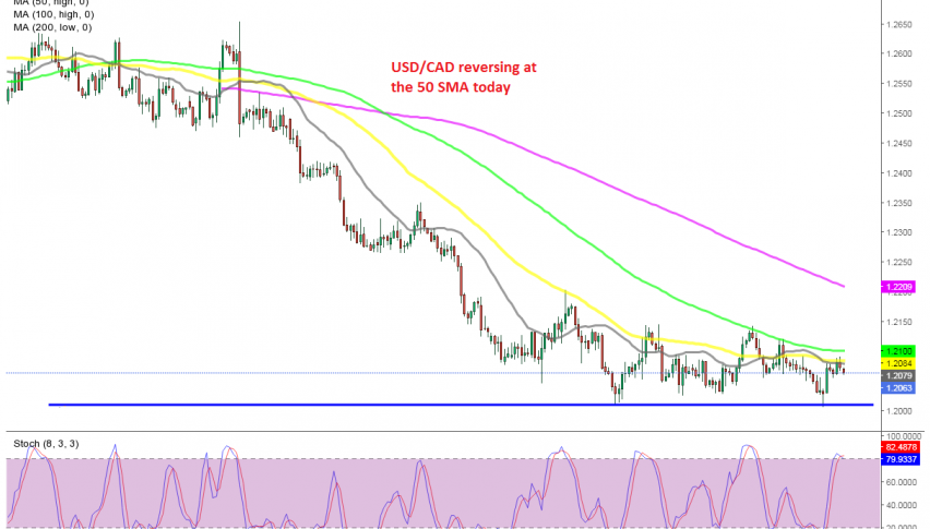 We were waiting for the 100 SMA to catch up, before selling USD/CAD