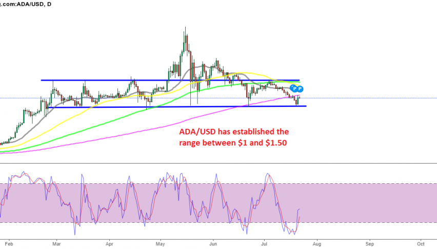 Cardano bounces off support at $1 again