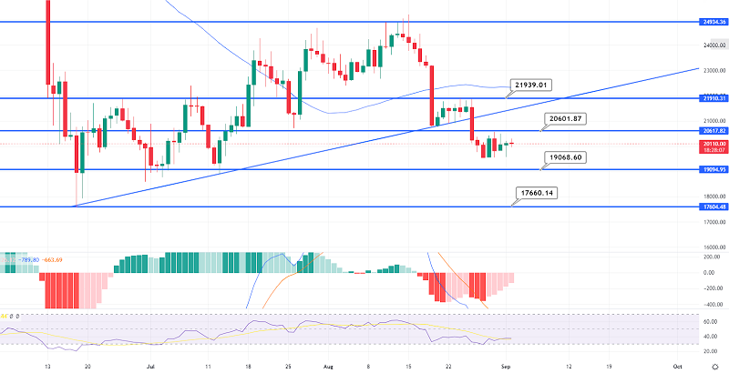 Bitcoin Steady Near $20,000 - Choppy Session in Play