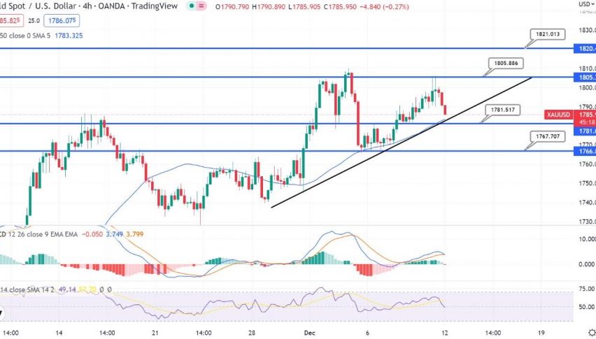 Gold Slips to $1,787 as FED Rate Hike Sentiment Dominates