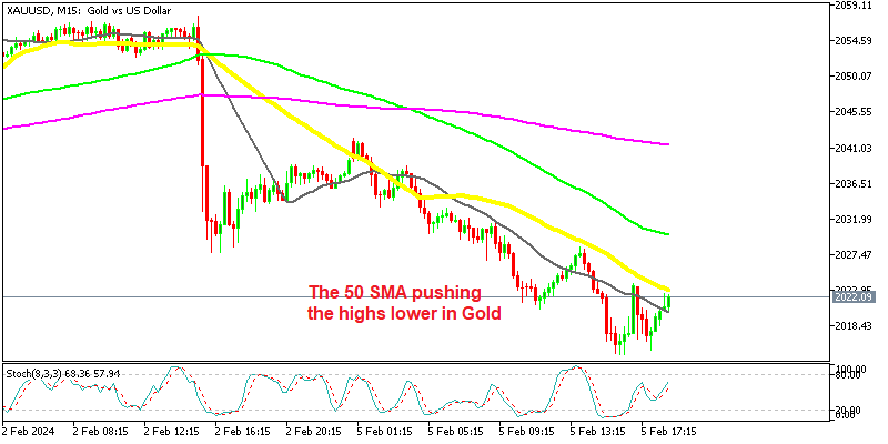 We decided to sell Gold at the yellow MA