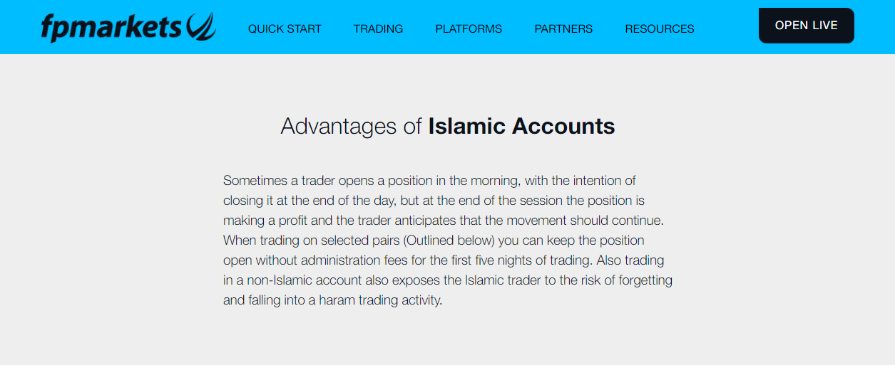 FP Markets Islamic Raw