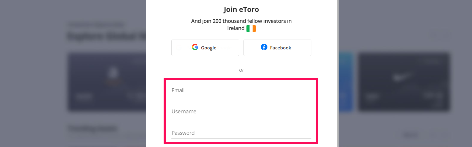 How To Open an eToro Account Step 2