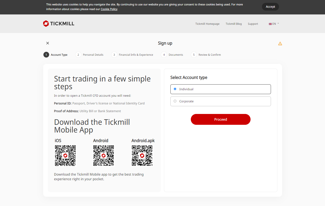 How To Open a Tickmill Account