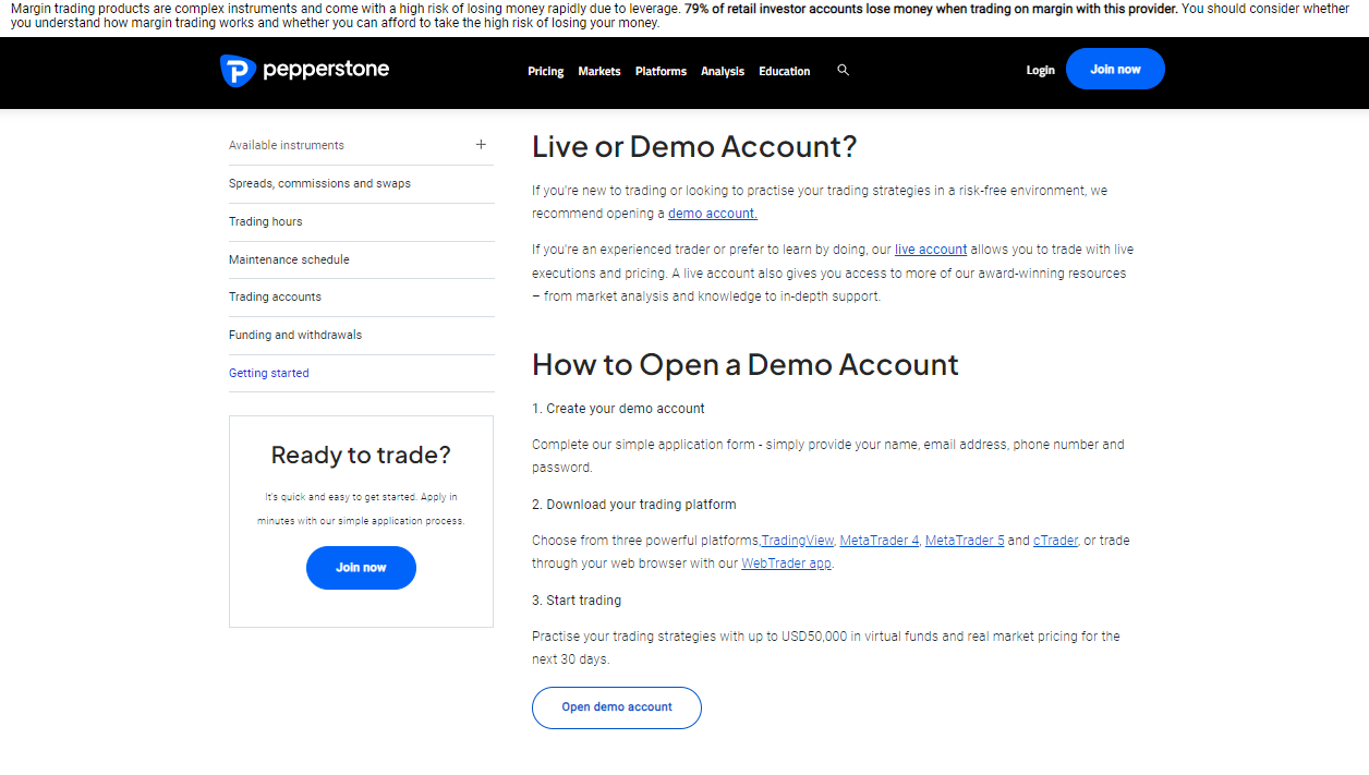 Pepperstone Demo Account