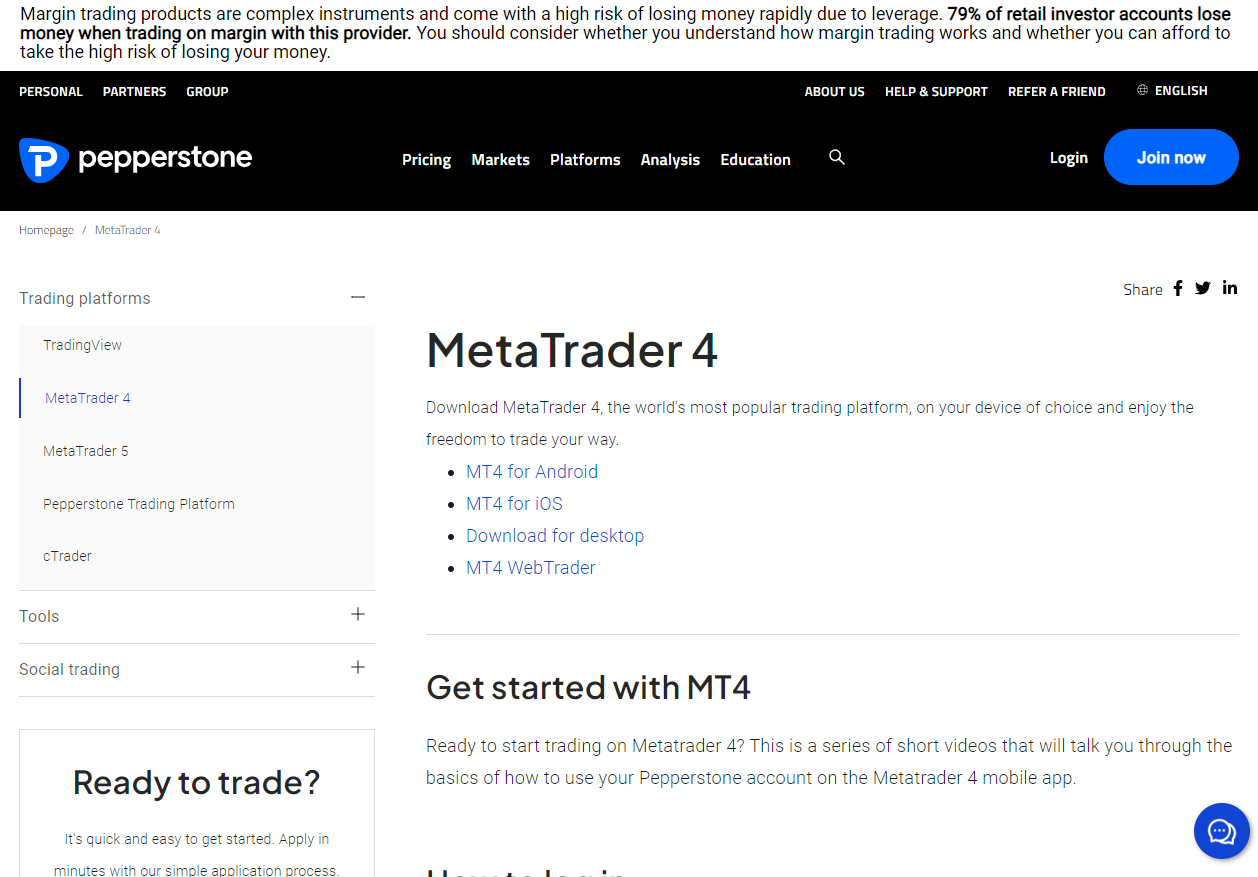 Pepperstone MetaTrader 4