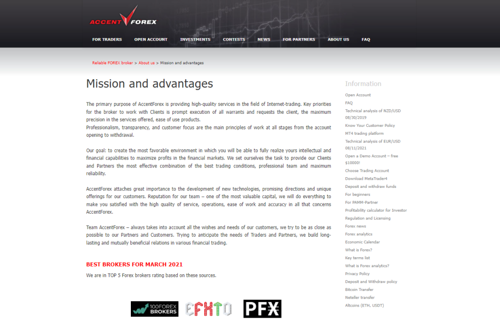 AccentForex Detailed Summary