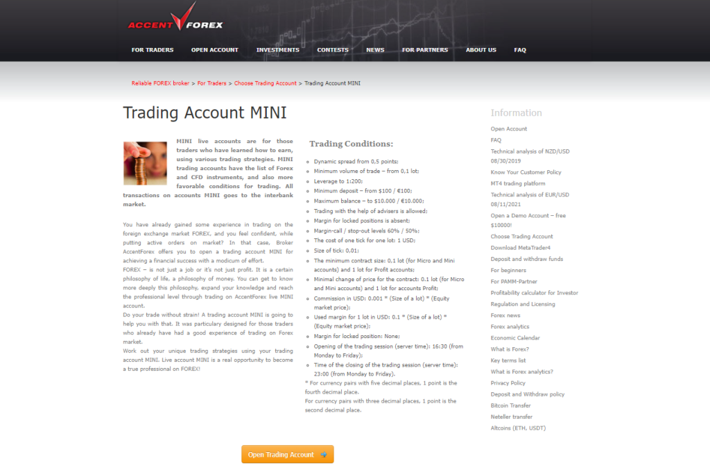 AccentForex Mini Account