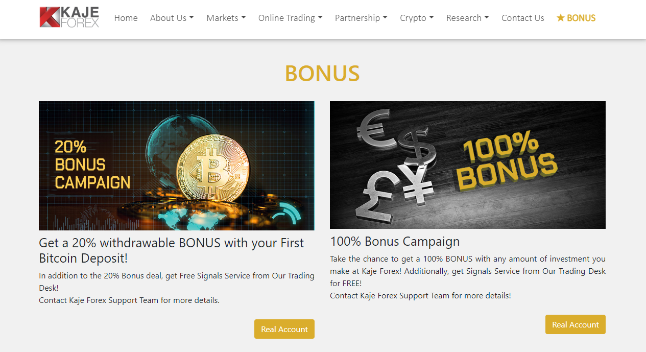 Kaje Forex Bonus