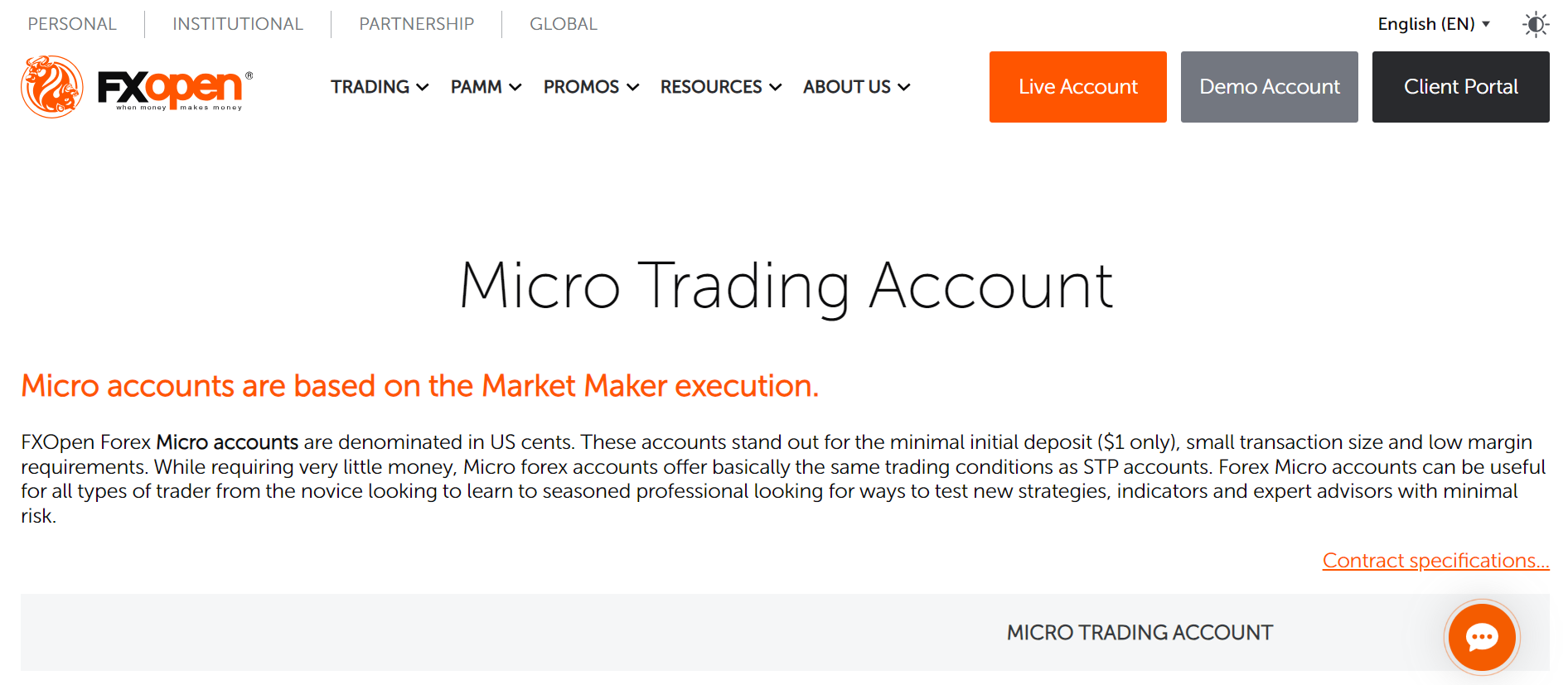 FXOpen Micro Account