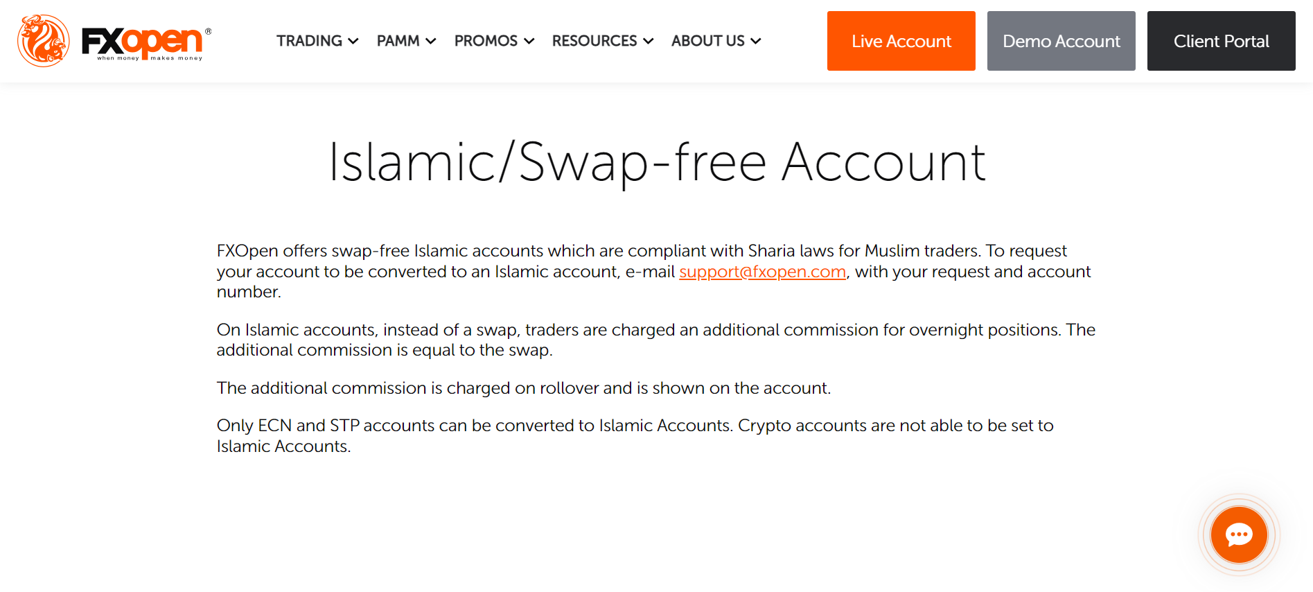 FXOpen Islamic Account