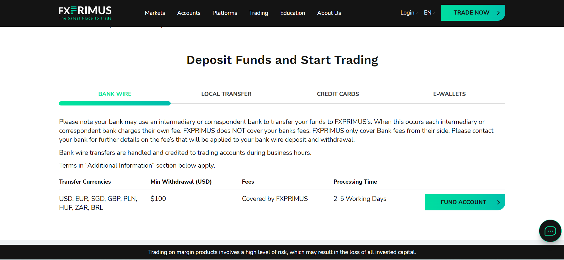 FXPRIMUS Deposits