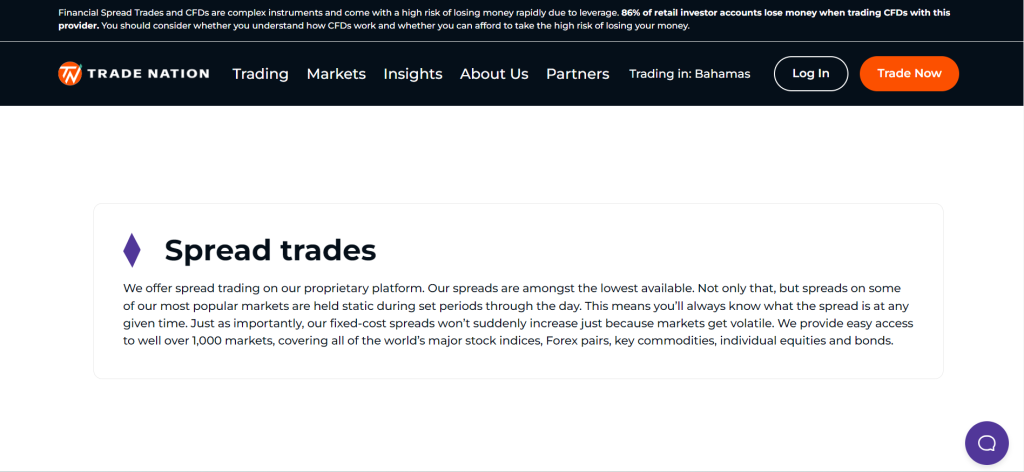 Trade Nation Fees, Spreads, and, Commissions