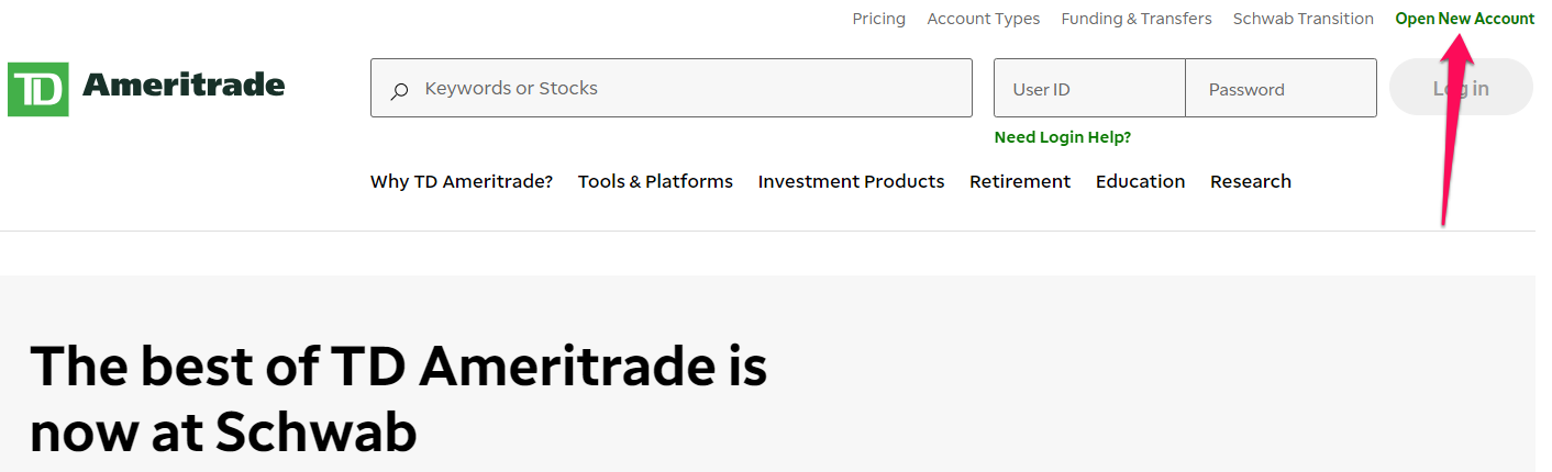 How To Open a TD Ameritrade Account Step 1