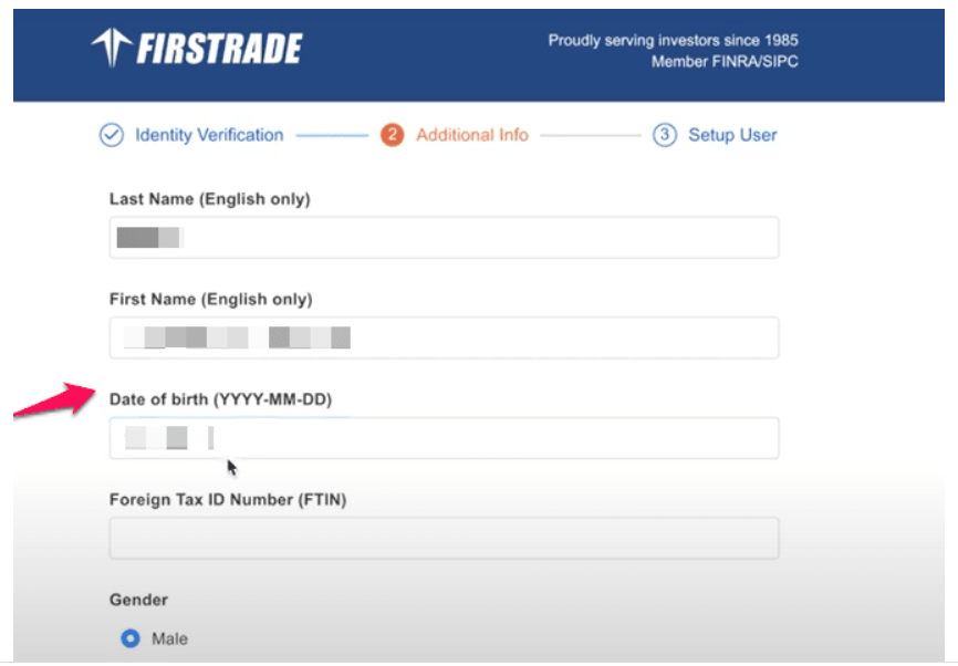 How to open a Firstrade Trading Account step 5