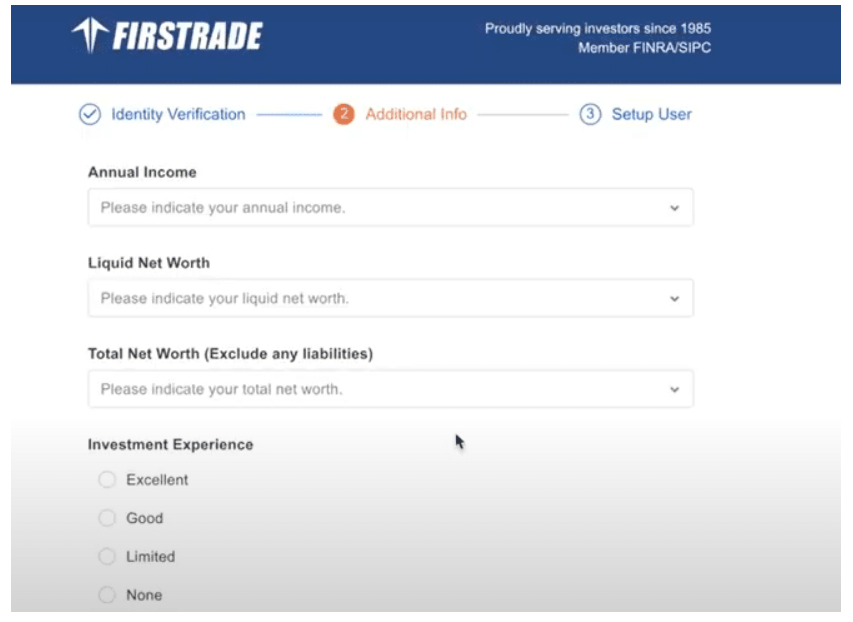 How to open a Firstrade Trading Account step 6