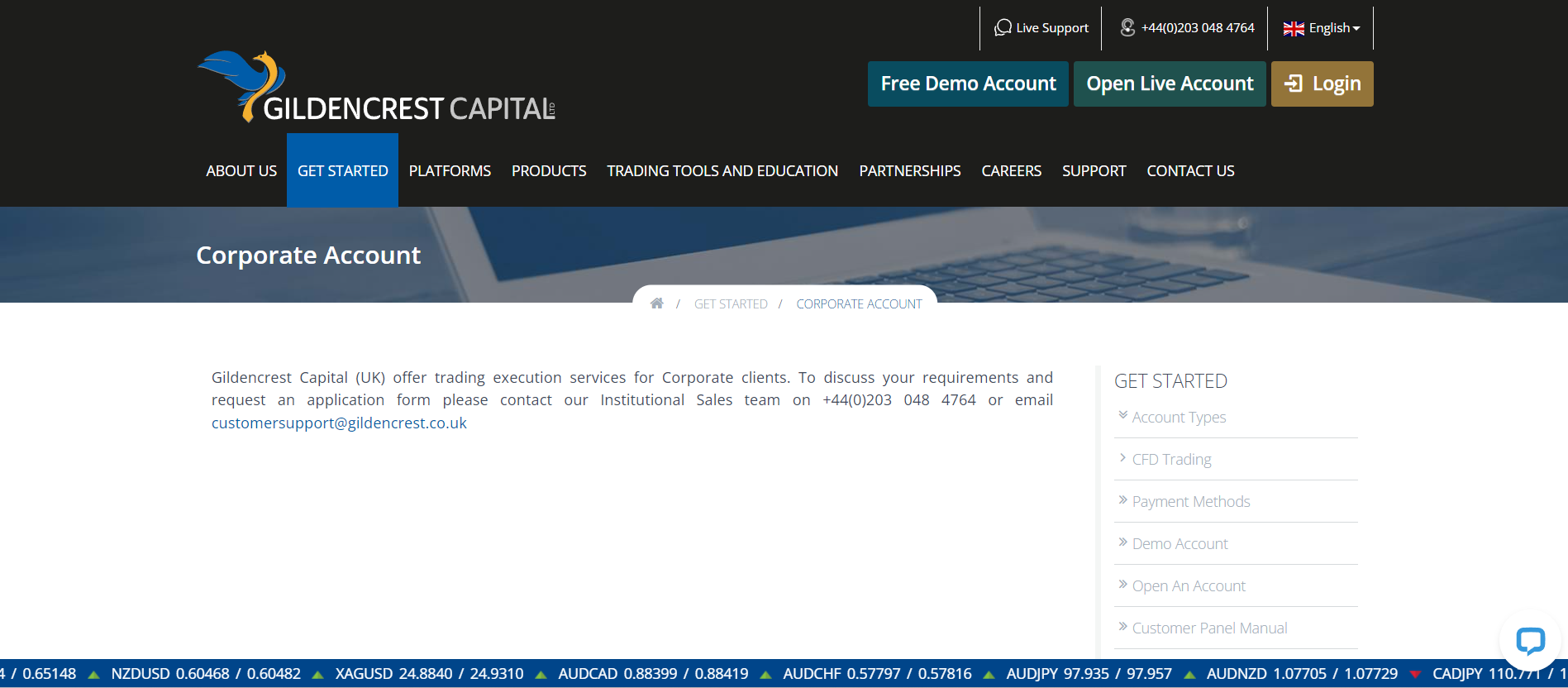 Gildencrest Capital Account types