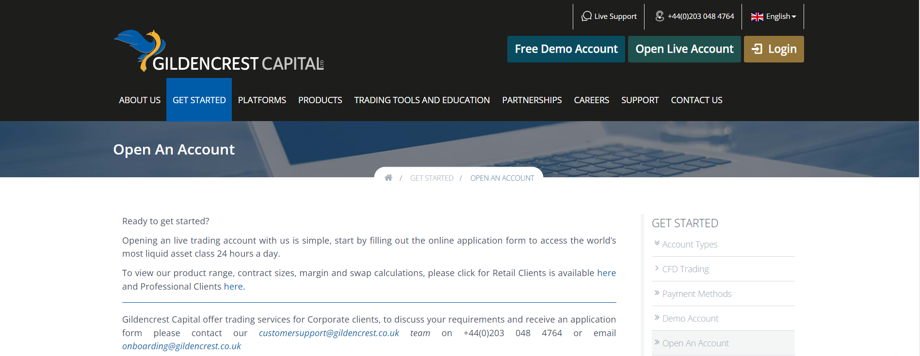 Gildencrest Capital Open Account