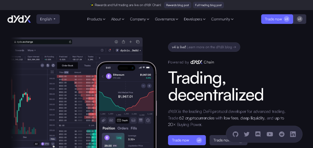 The 10 Best Decentralized Crypto Exchanges - dydx