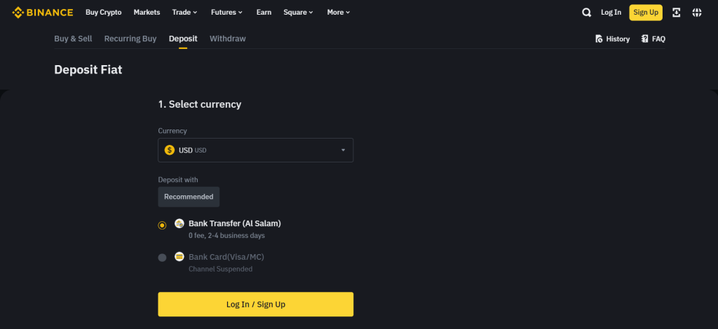 Binance Deposits