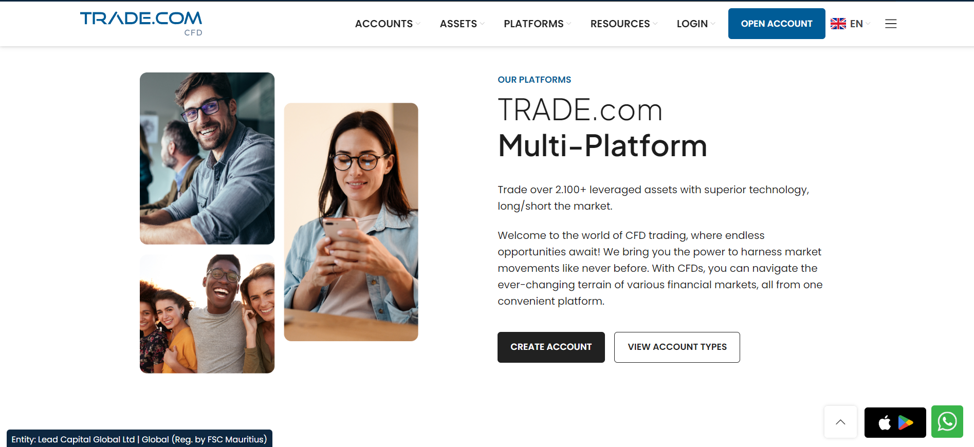 Trading platforms for TRADE.com