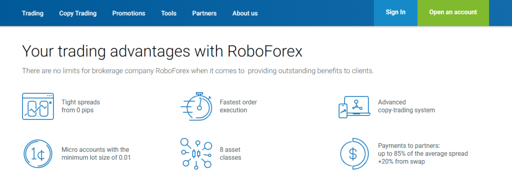 RoboForex Low Swaps