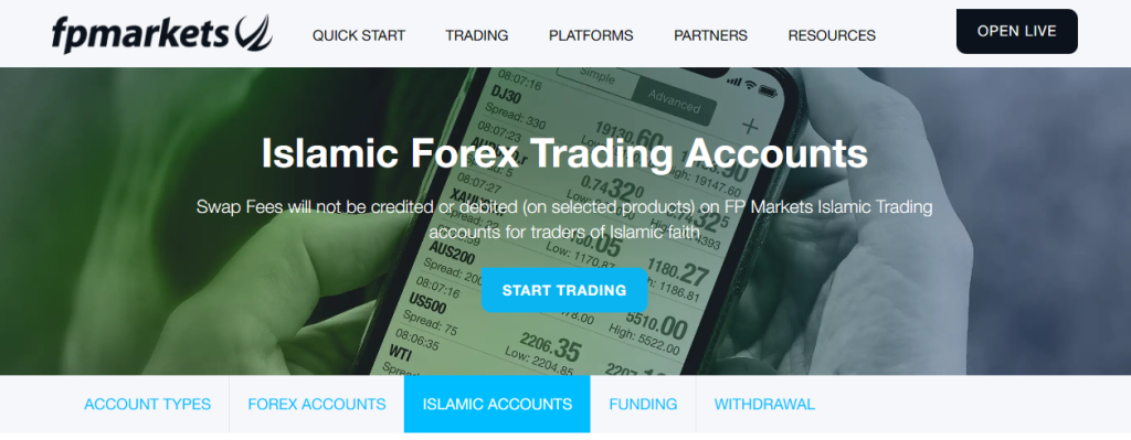 FP Markets Islamic Account