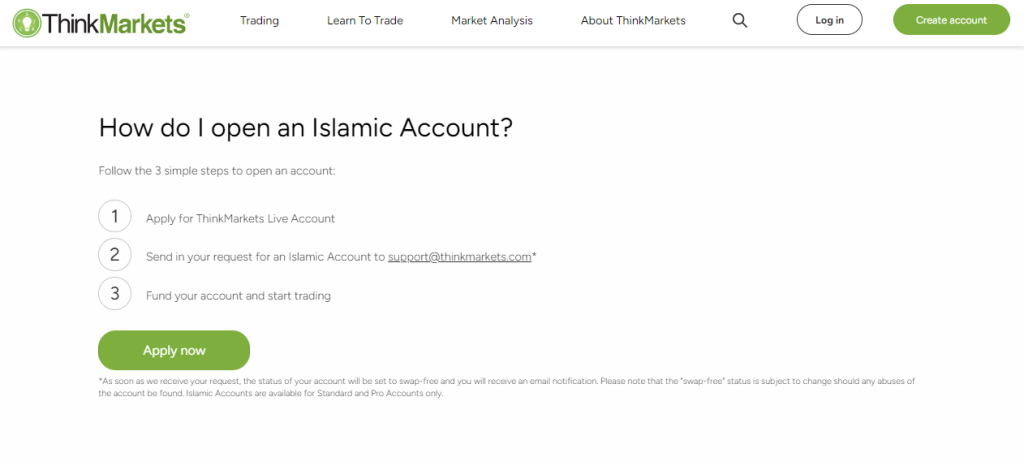 ThinkMarkets Islamic Account