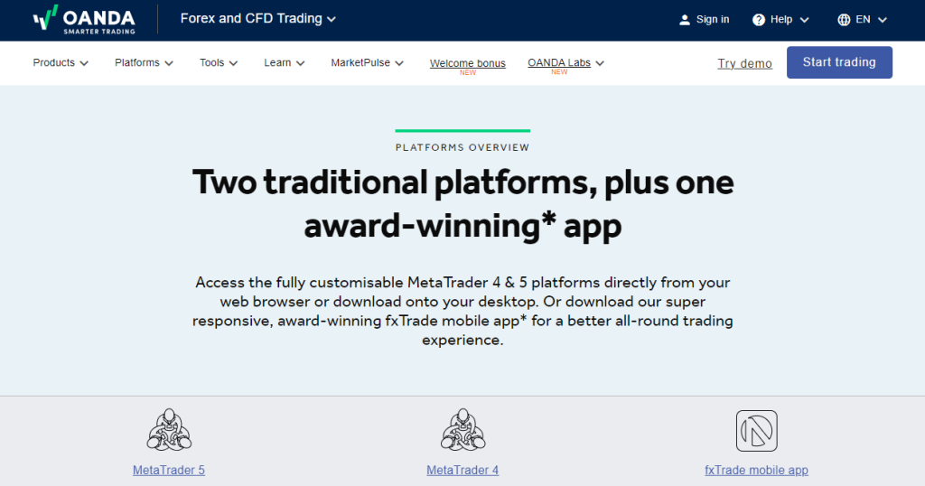 Oanda Trading Platforms