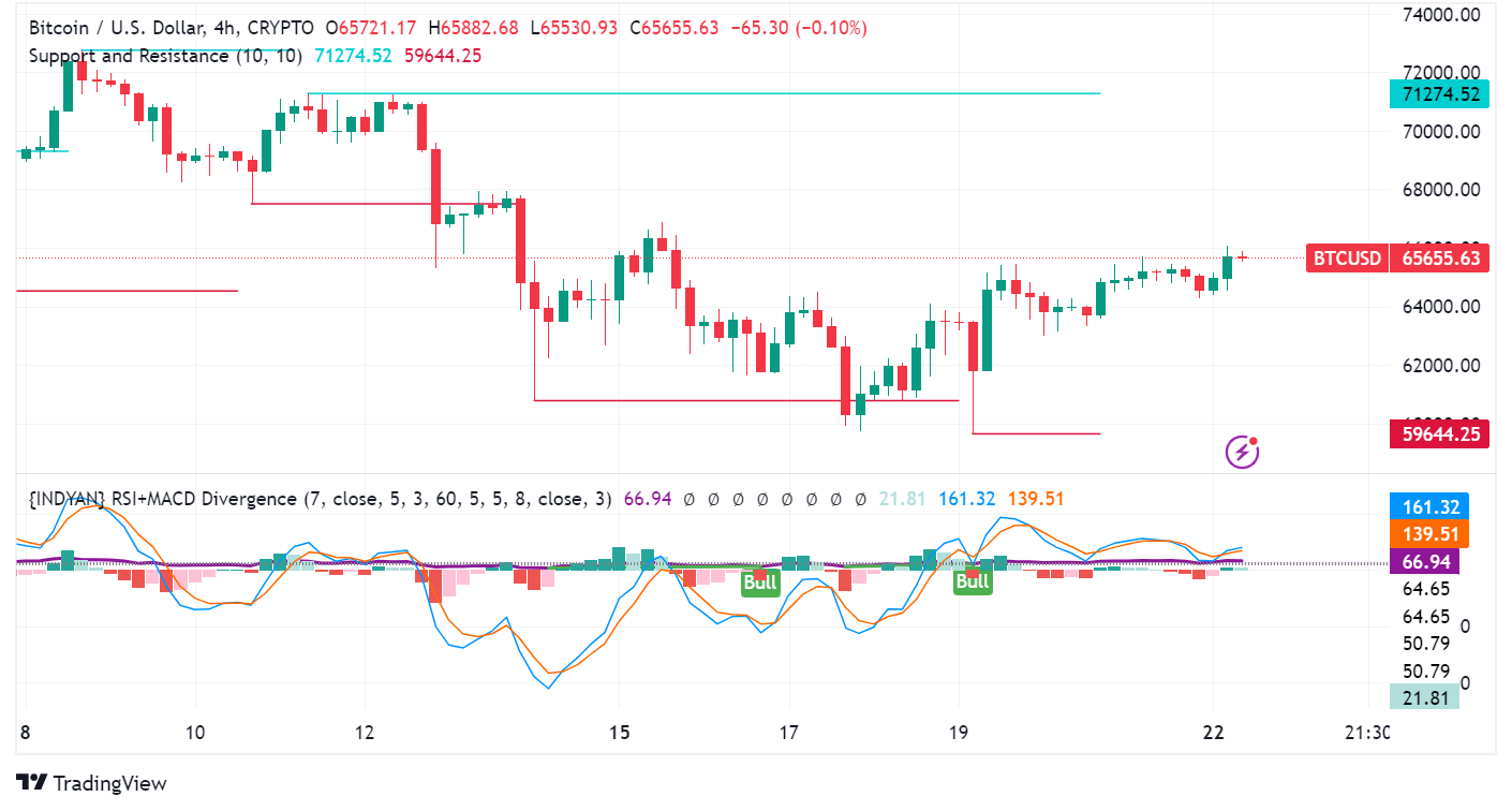 Bitcoin Price Stalls After Halving, Eyes Resistance at $66,000