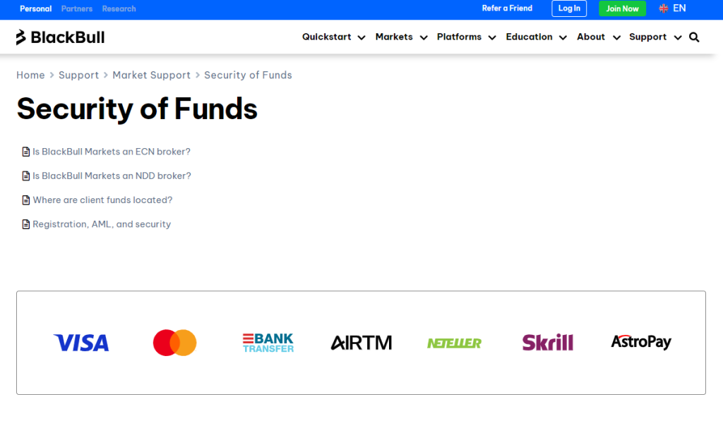 Blackbull Markets Regulation and Safety of Funds