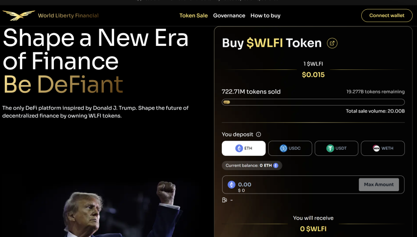 Trump-Backed World Liberty Financial Token Sale Progresses Slowly