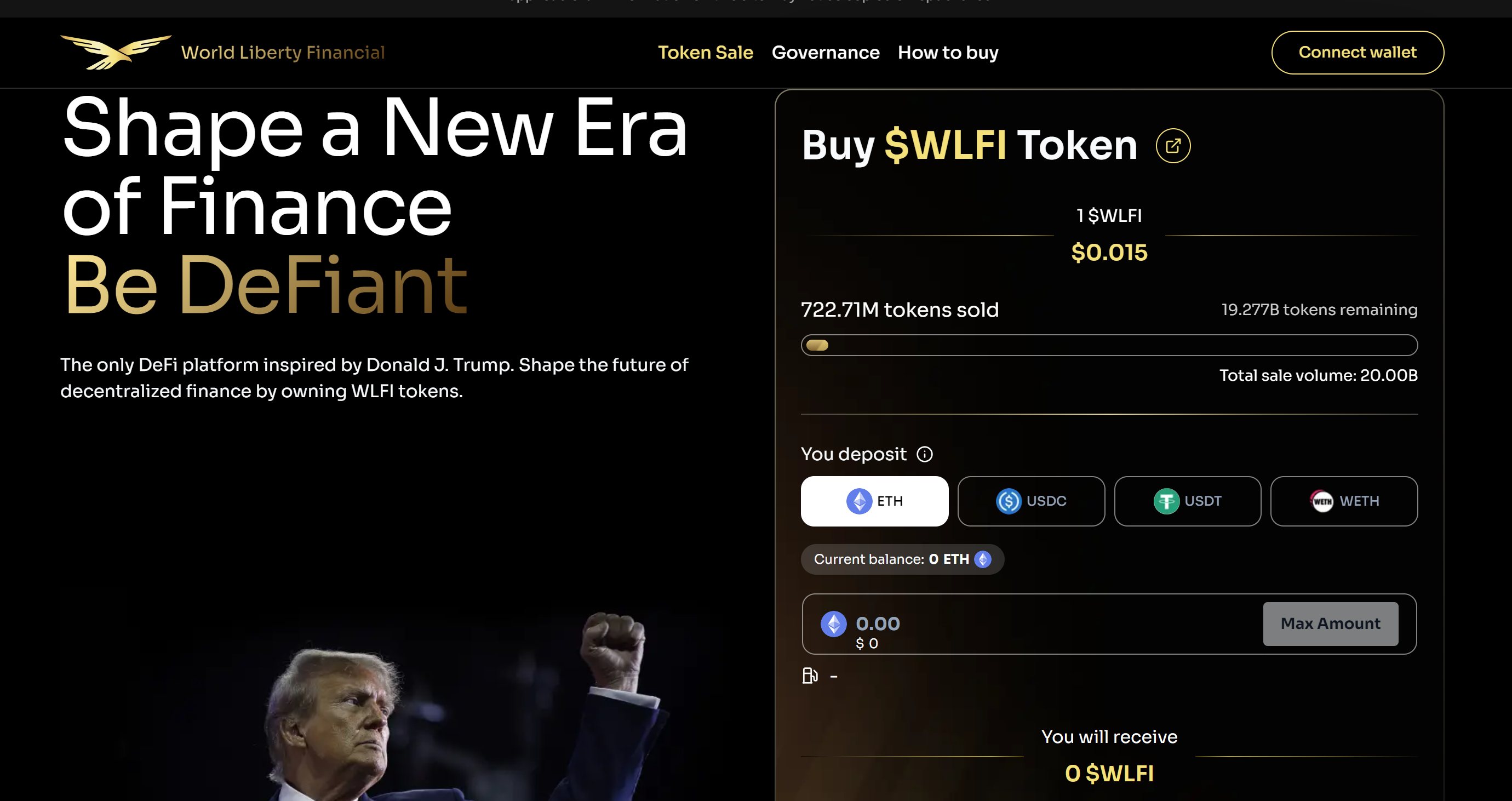 Trump-Backed World Liberty Financial Token Sale Progresses Slowly