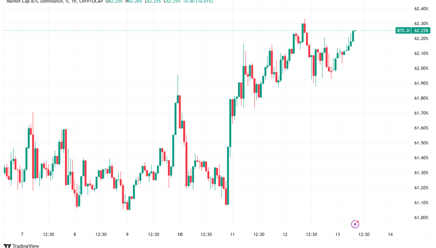 Bitcoin Dominance Surges Past 61% Amid Declining Crypto Trading Volume