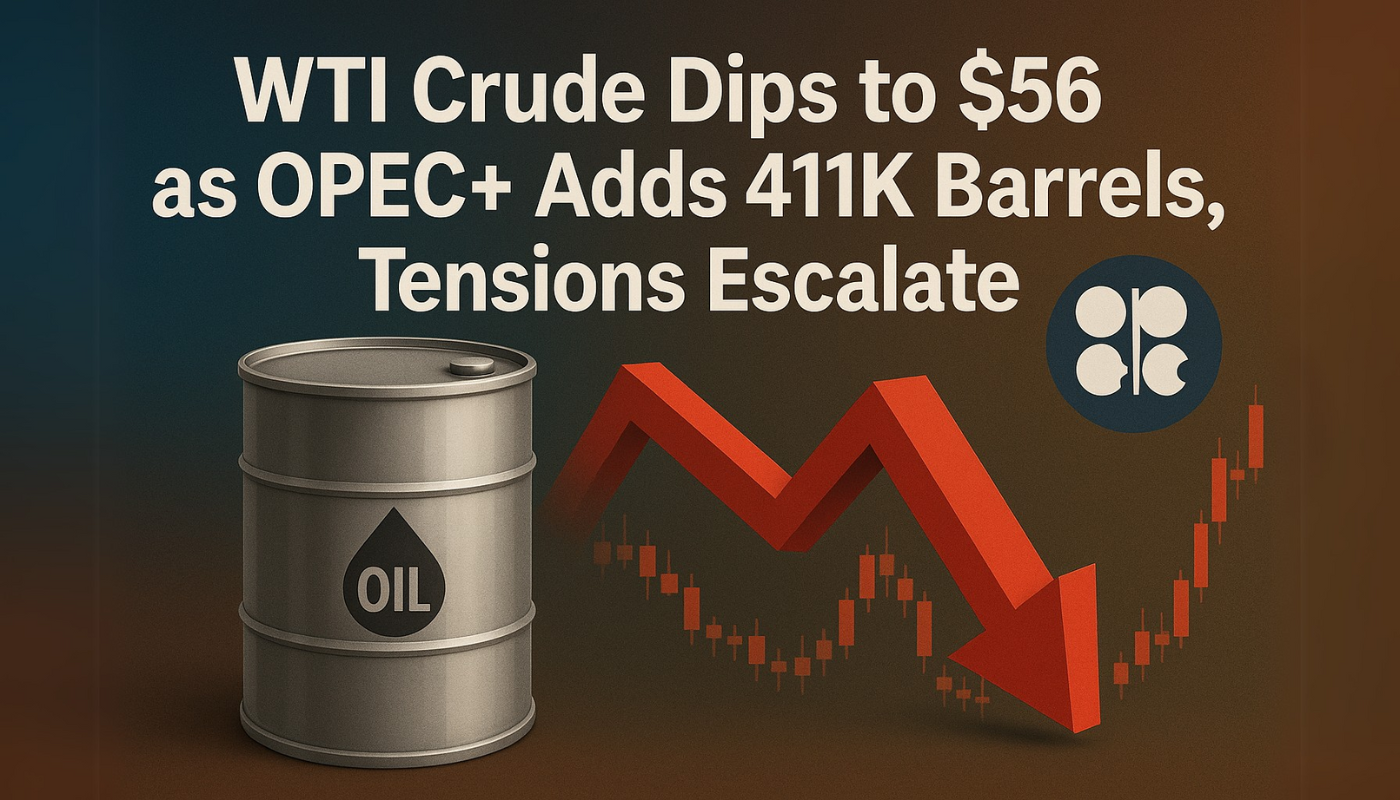 WTI Crude Dips to $56 as OPEC+ Adds 411K Barrels, Tensions Escalate
