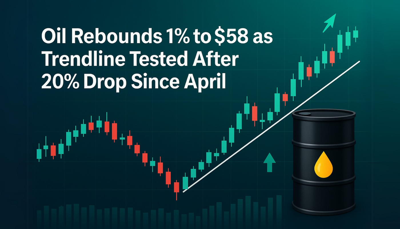 Oil Rebounds 1% to $58 as Trendline Tested After 20% Drop Since April