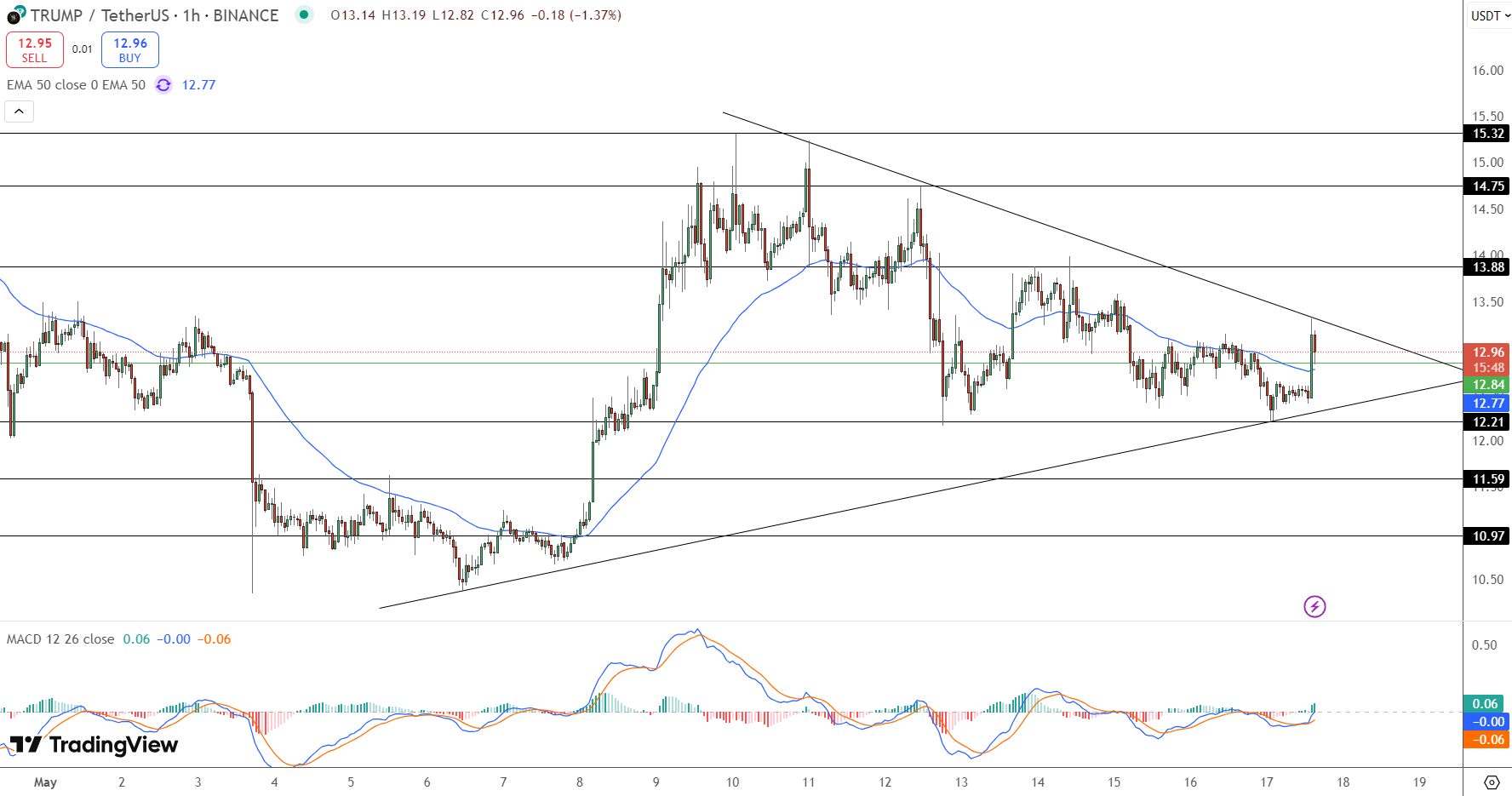 TRUMP/USDT Price Chart - Source: Tradingview